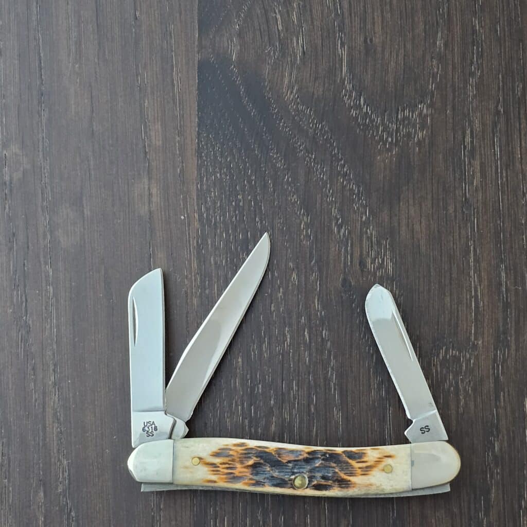 Case USA 6318 SS Stockman in Amber Bone No. 00042 knife for sale