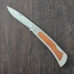 Frontier USA P I 3" Lockback in Stainless Steel with Natural American Birch Inlay