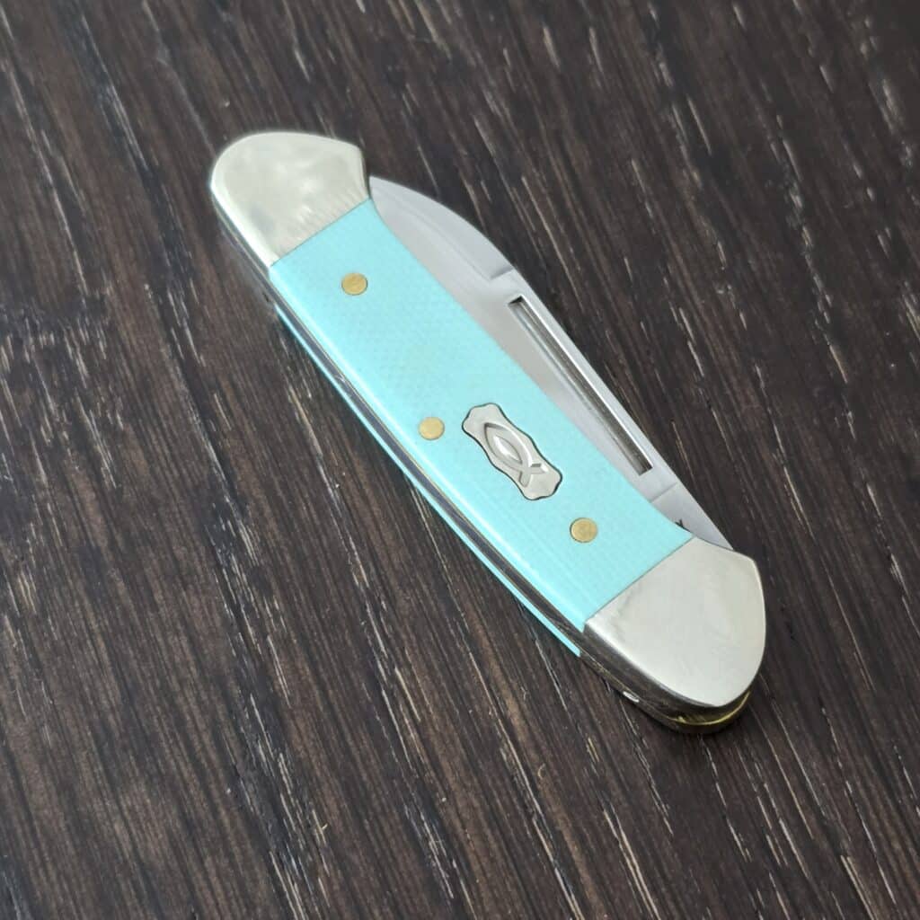 Case XX USA Baby Butter Bean in Seafoam Green Smooth G-10 and Stainless Steel 102132 SS No. 18107 knife for sale