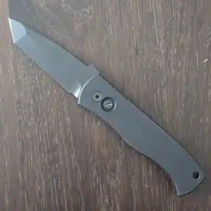 Protech E7T Opertaor Emerson CQC7 Tanto All Black Sterile with Tritium Button knife for sale