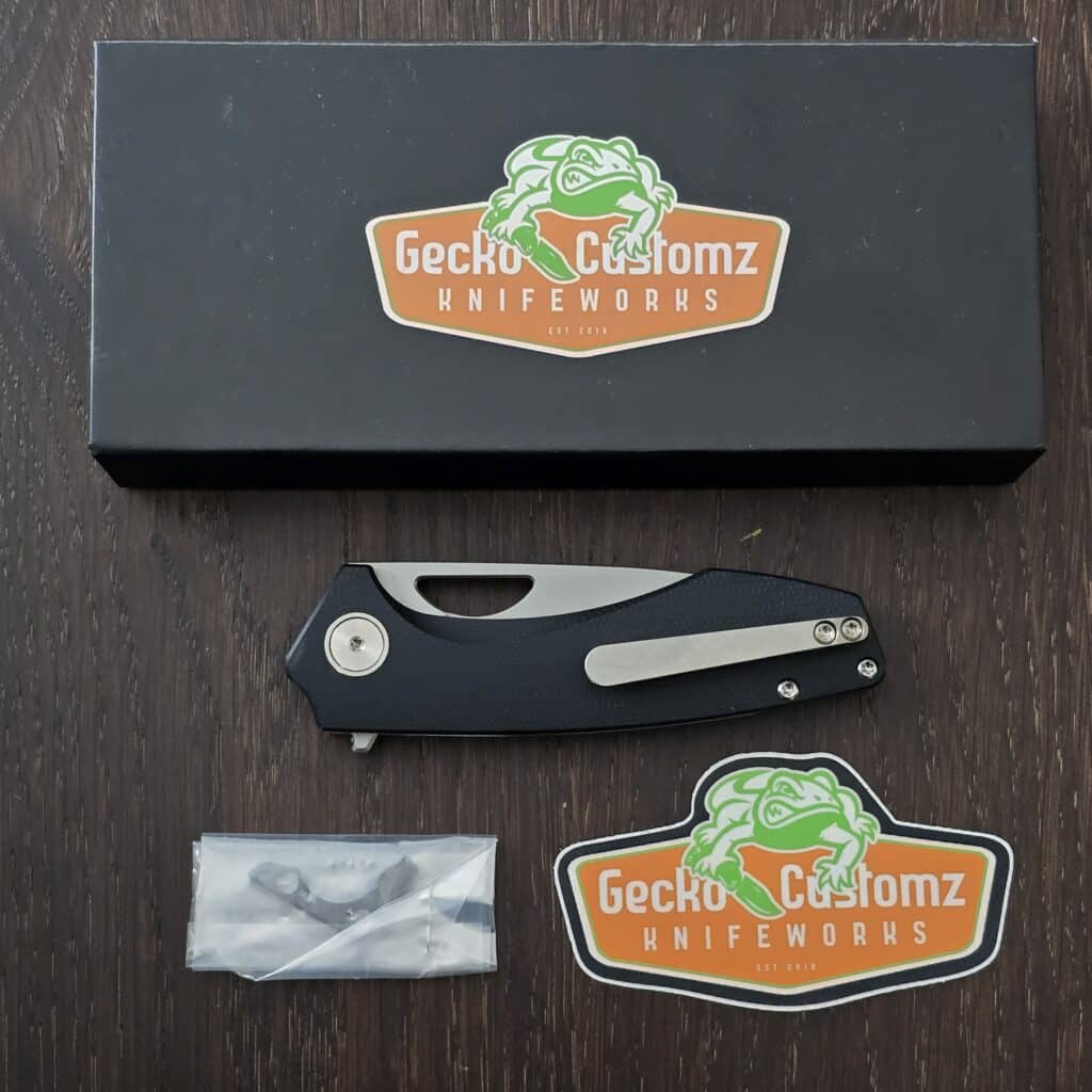 WMK Exclusive Gecko Customz Knifeworks Sikorae Lite Folding Knife Black Micarta Handle Magnacut Blade knife for sale