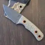 Knives by Nuge Wicket -Textured Micarta / Nitro-V with Custom Kydex Sabre Ground knife for sale