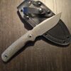 Zero Tolerance Model 0004 Fixed Blade Knife 4.2" CPM-CruWear Stonewash Clip Point Blade, Olive Drab Canvas Micarta Handles, Adjustable Leather Sheath - 0004OL knife for sale