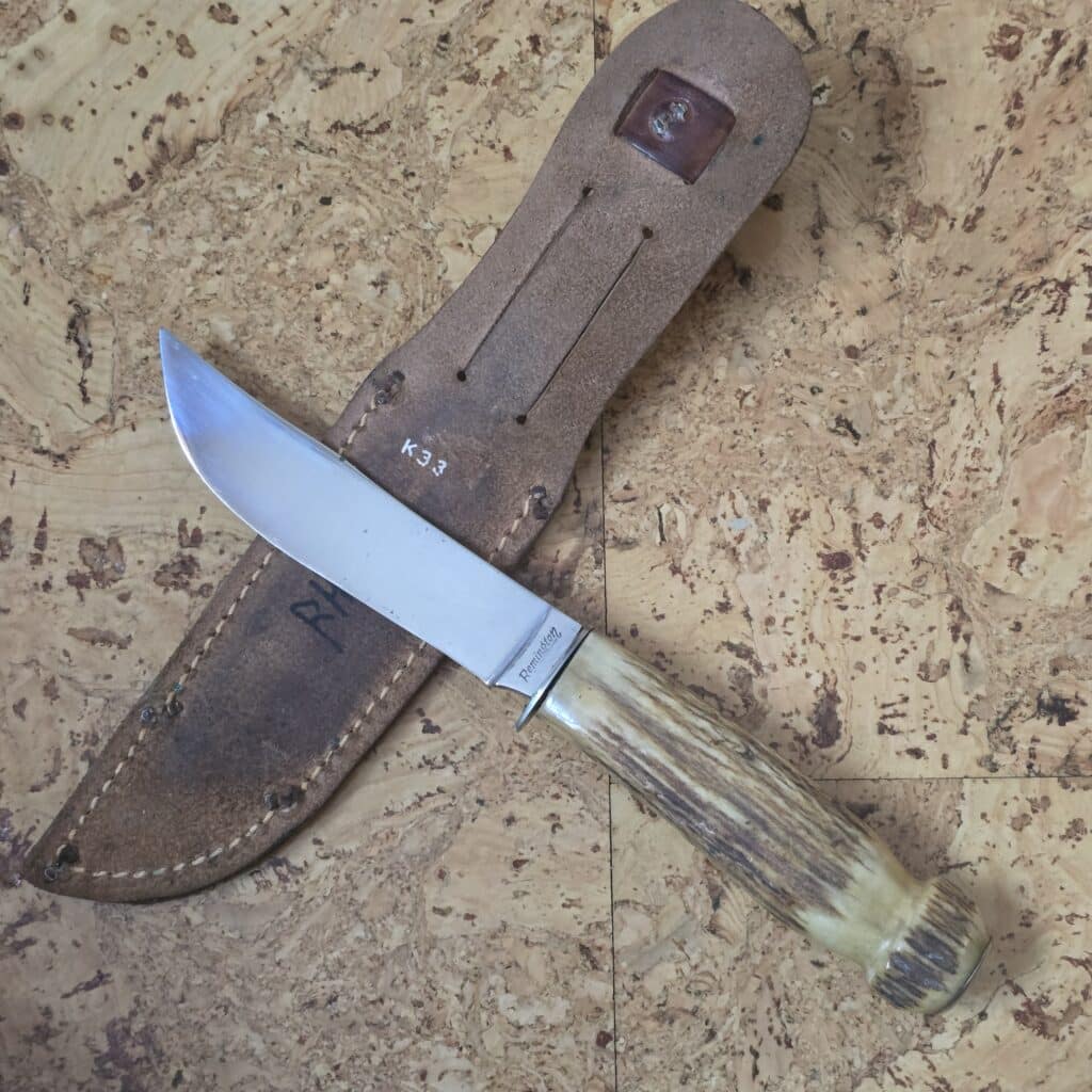 Remington USA RH73 1933-1940 in Stag with Nickel Silver Cap, 1/2 Guard and Original Leather Sheath – gallery image 4