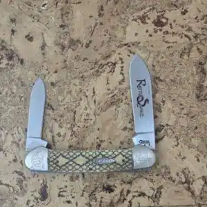 Case USA SS Rattlesnake #62131 Canoe Red Letter Embossed with Engraved Bolsters (no box) knife for sale