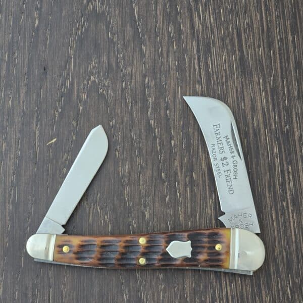 Maher & Grosh #303 Antique Jigged Bone Farmers Friend Great Eastern Cutlery – gallery image 1