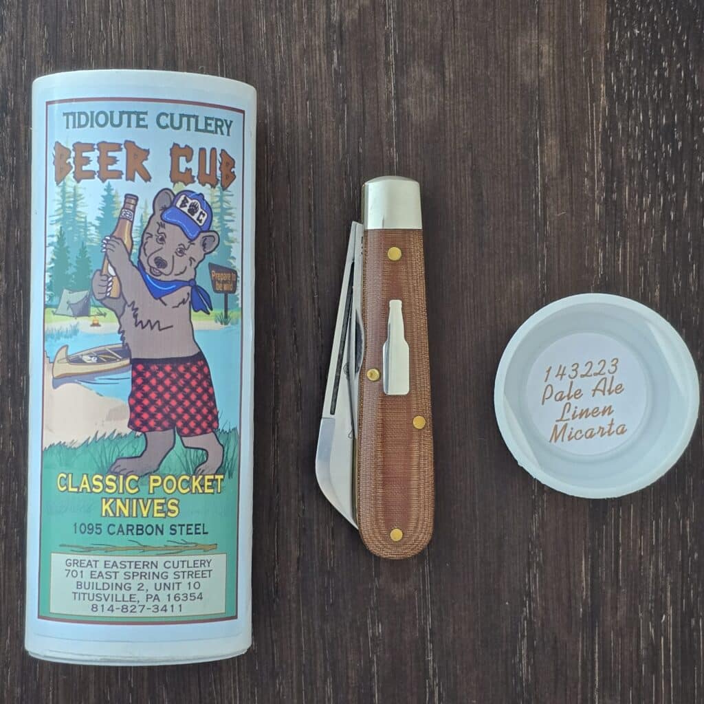Great Eastern Cutlery #143223 Pale Ale Linen Micarta (gently used) – gallery image 2