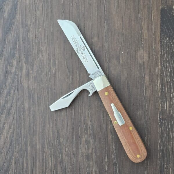 Great Eastern Cutlery #143223 Pale Ale Linen Micarta (gently used) – gallery image 1