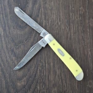 Case XX USA Yellow Synthetic Smooth Mini Trapper 3207 CS (used) knife for sale
