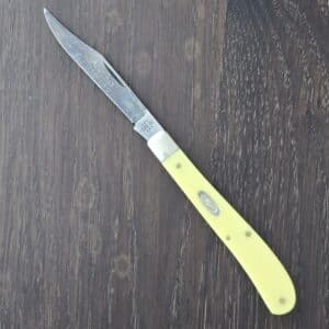Case XX USA Yellow Synthetic Smooth Slimline Trapper 31048 CS (used) knife for sale