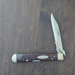 Case USA 1990 SS Cheetah XX 61011 1/2 Oval Shield 5 dot Dark Brown Rodgers Jigged Bone 1995 (not original box) knife for sale
