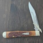 Case USA 1990 SS Cheetah XX 61011 1/2 Green Bone Classic Series By Bluegrass Cutlery Arrowhead Shield (Color has drifted over time towards brown) knife for sale