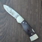 Western # S-532 Lockback in Rosewood with Deer Etching on Blade with Leather Sheath (note, knife is in box for the S-534) knife for sale