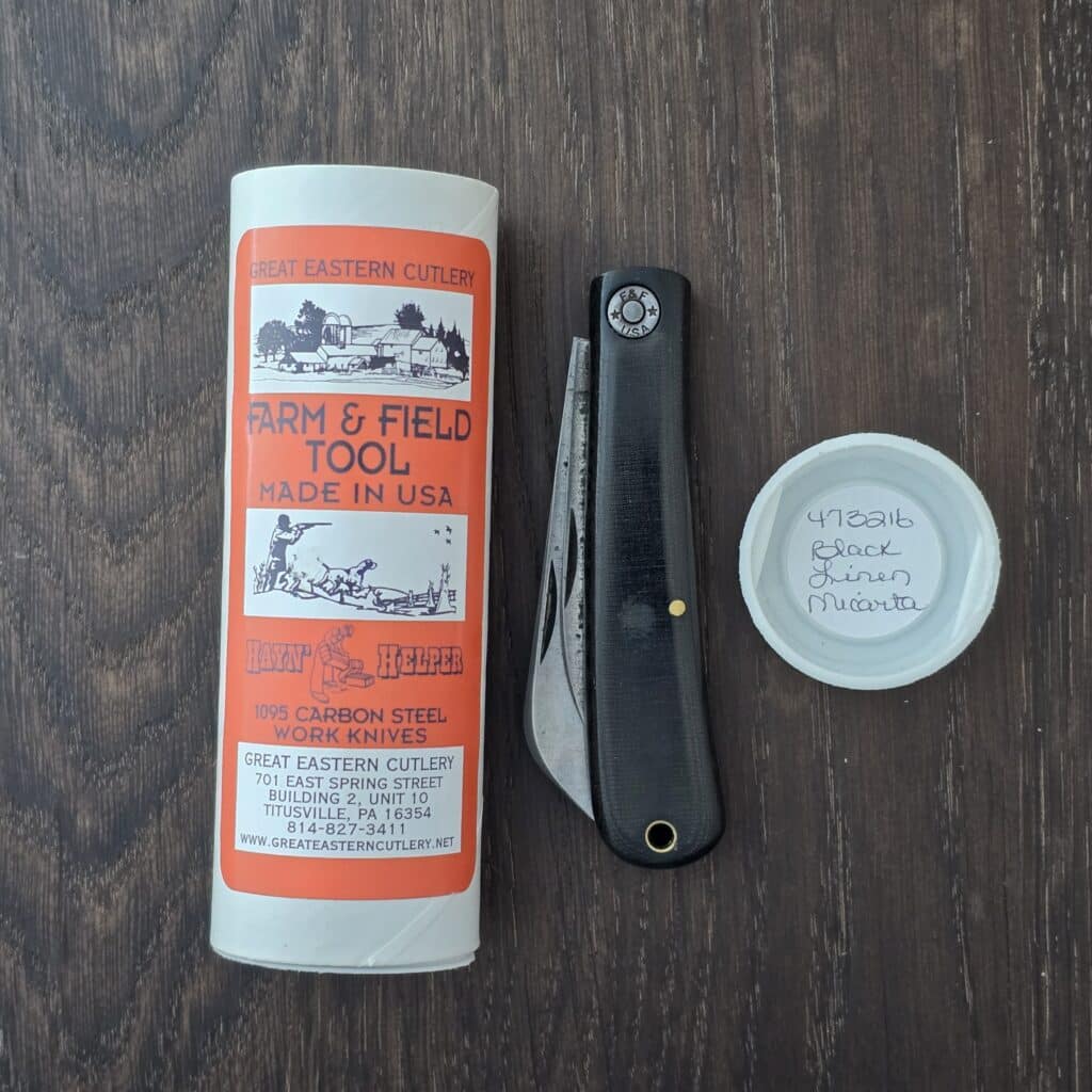 Great Eastern Cutlery #473216 Black Linen Micarta Farm and Field Tool (heavily used) – gallery image 3