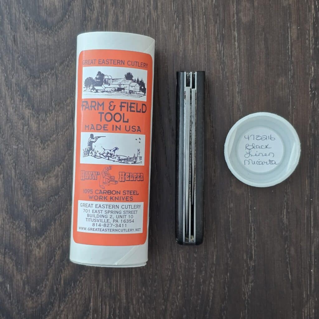 Great Eastern Cutlery #473216 Black Linen Micarta Farm and Field Tool (heavily used) – gallery image 4