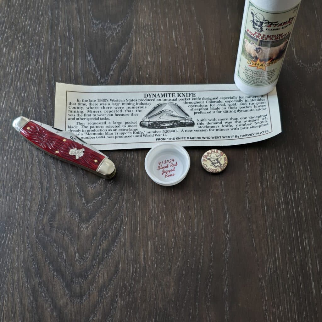 Great Eastern Cutlery #913424 Blood Red Jigged Bone SFO for Frank's Classic Knives knife for sale