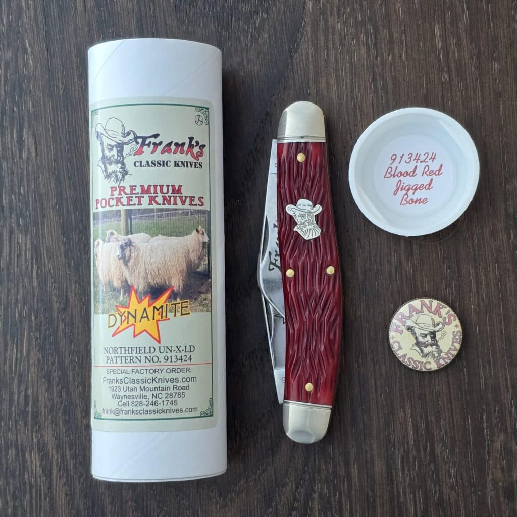 Great Eastern Cutlery #913424 Blood Red Jigged Bone SFO for Frank's Classic Knives knife for sale