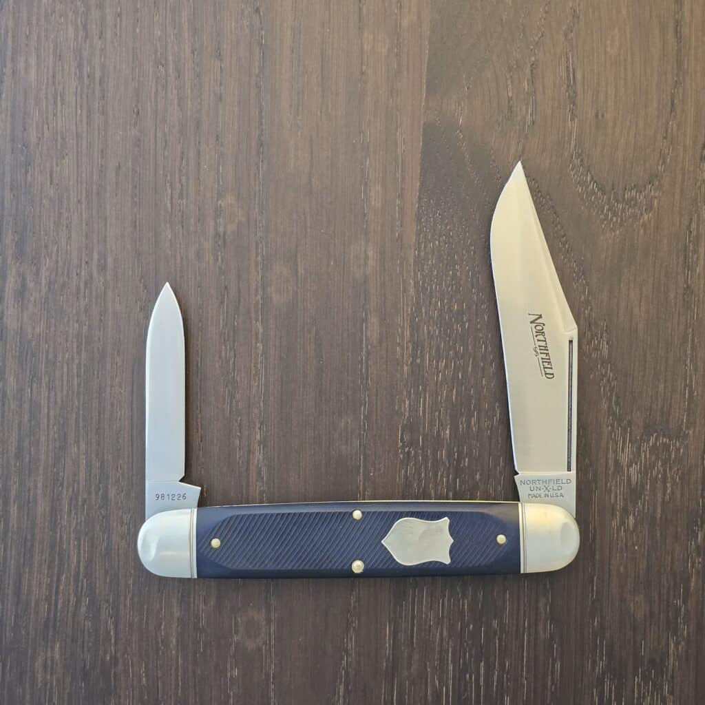 Great Eastern Cutlery #981226 Blue Sawcut Richlite PROTOTYPE knife for sale