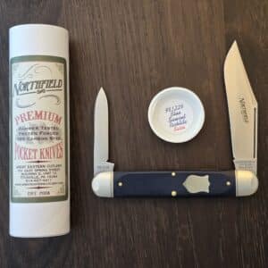 Great Eastern Cutlery #981226 Blue Sawcut Richlite knife for sale