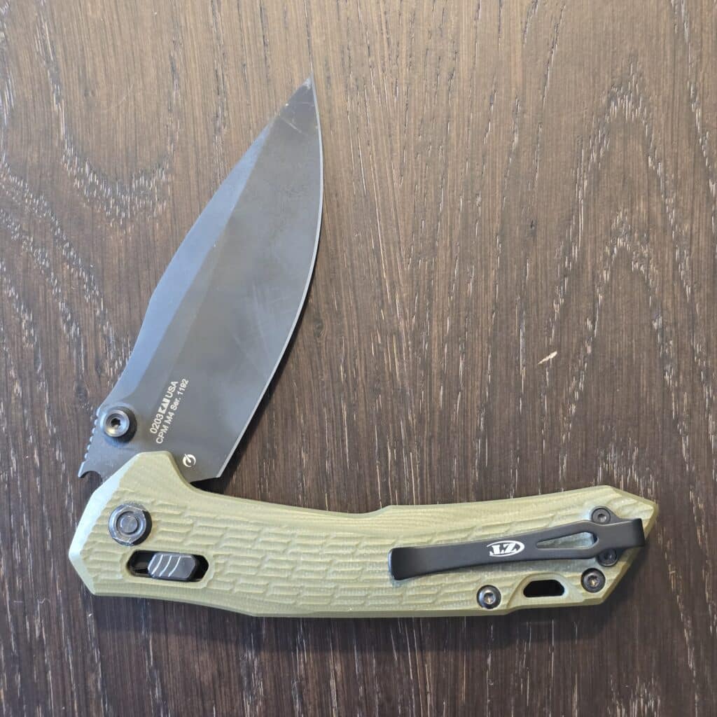 Zero Tolerance ZT 0203 USA in Olive Green G 10 and CPM M4 Ser.1192 (gently used) knife for sale