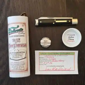 Great Eastern Cutlery #412226 Gabon Ebony " The New Town Physician" PROTOTYPE knife for sale