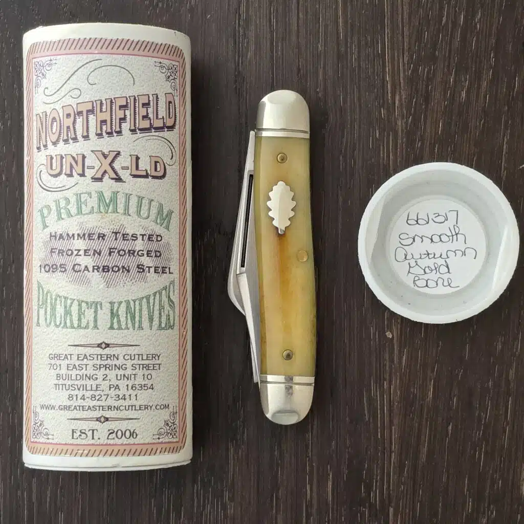 Great Eastern Cutlery #661317 Smooth Autumn Gold Bone knife for sale