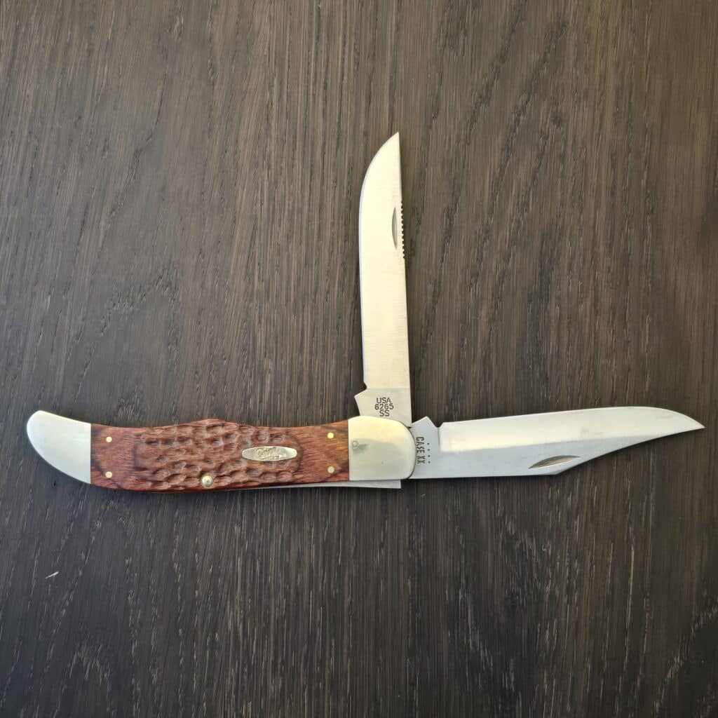 Case XX USA No 00189 Rosewood Standard Jig Folding Hunter 6265 SS W/ Sheath knife for sale