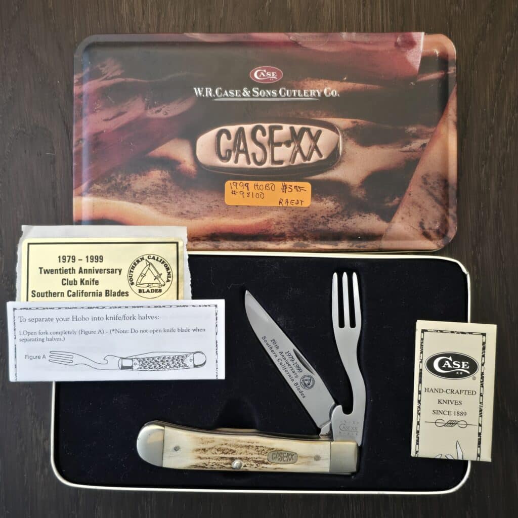 Case XX USA V5254 HBSS in Stag Hobo Knife 1999 (SN030) knife for sale