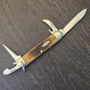 Case XX USA Rare Jr. Scout # 6409 OR Amber Bone RIICC knife for sale