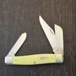 Case XX USA No 22933 Yellow Synthetic Smooth Large Stockman 3375 SS knife for sale
