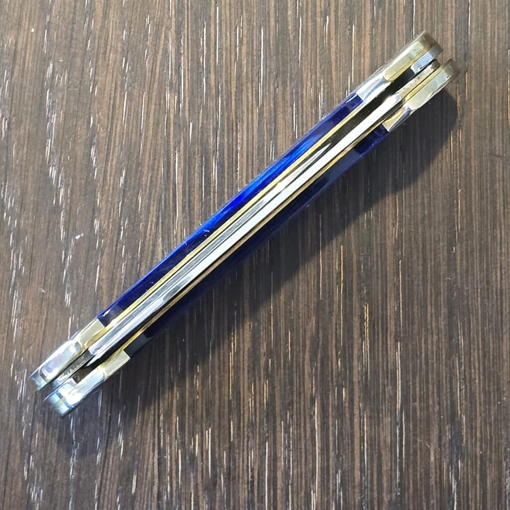 Case XX USA No 23447 Blue Pearl Kirinite Smooth Canoe knife for sale