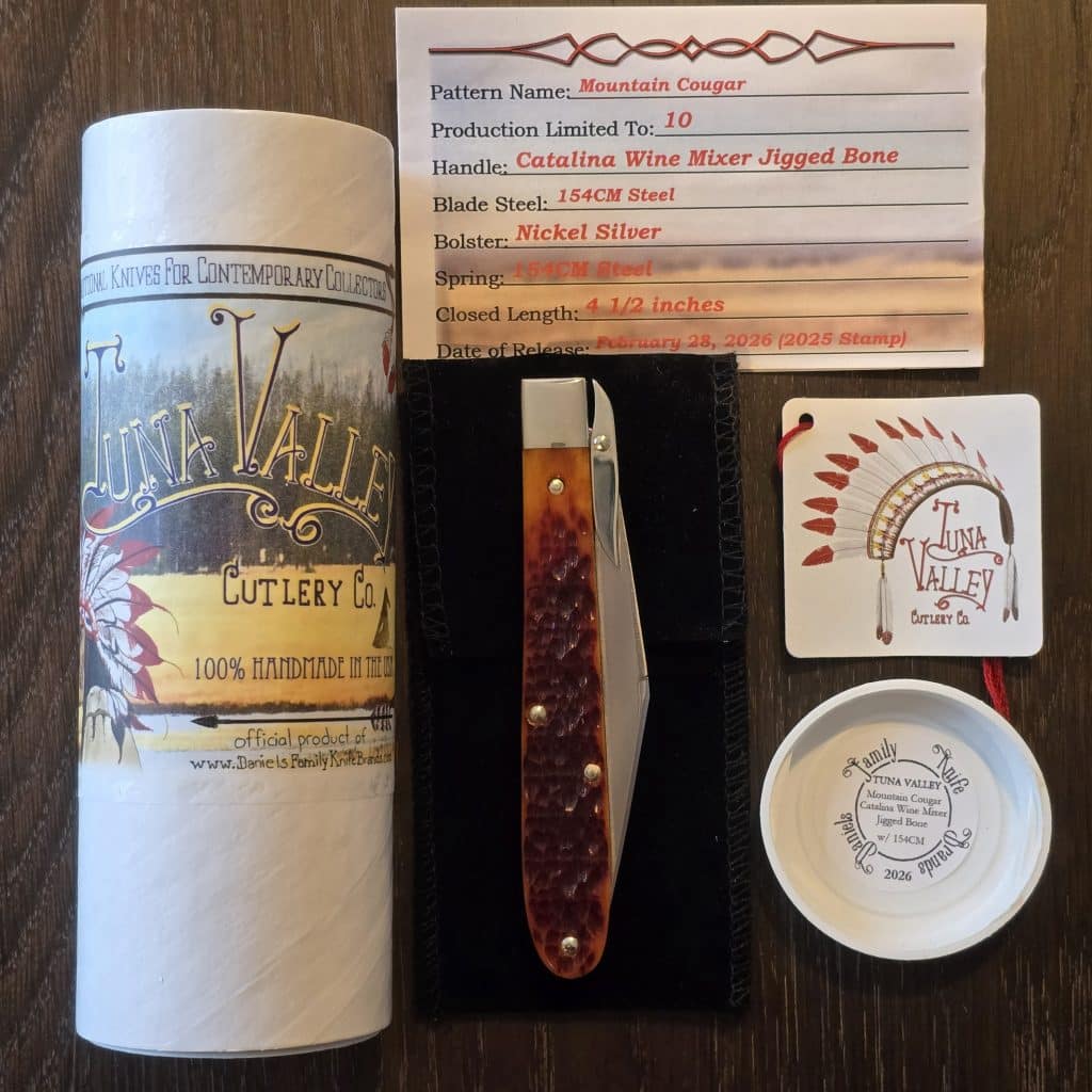 Tuna Valley Cutlery Mountain Cougar Catalina Wine Mixer Jigged Bone w/154CM (1 of 10) – gallery image 2