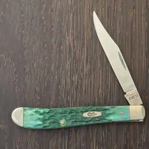 Case XX USA 61048 SS Green Jigged Bone Slimline Trapper knife for sale