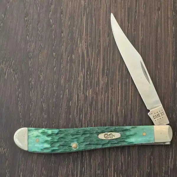 Case XX USA 61048 SS Green Jigged Bone Slimline Trapper – gallery image 1