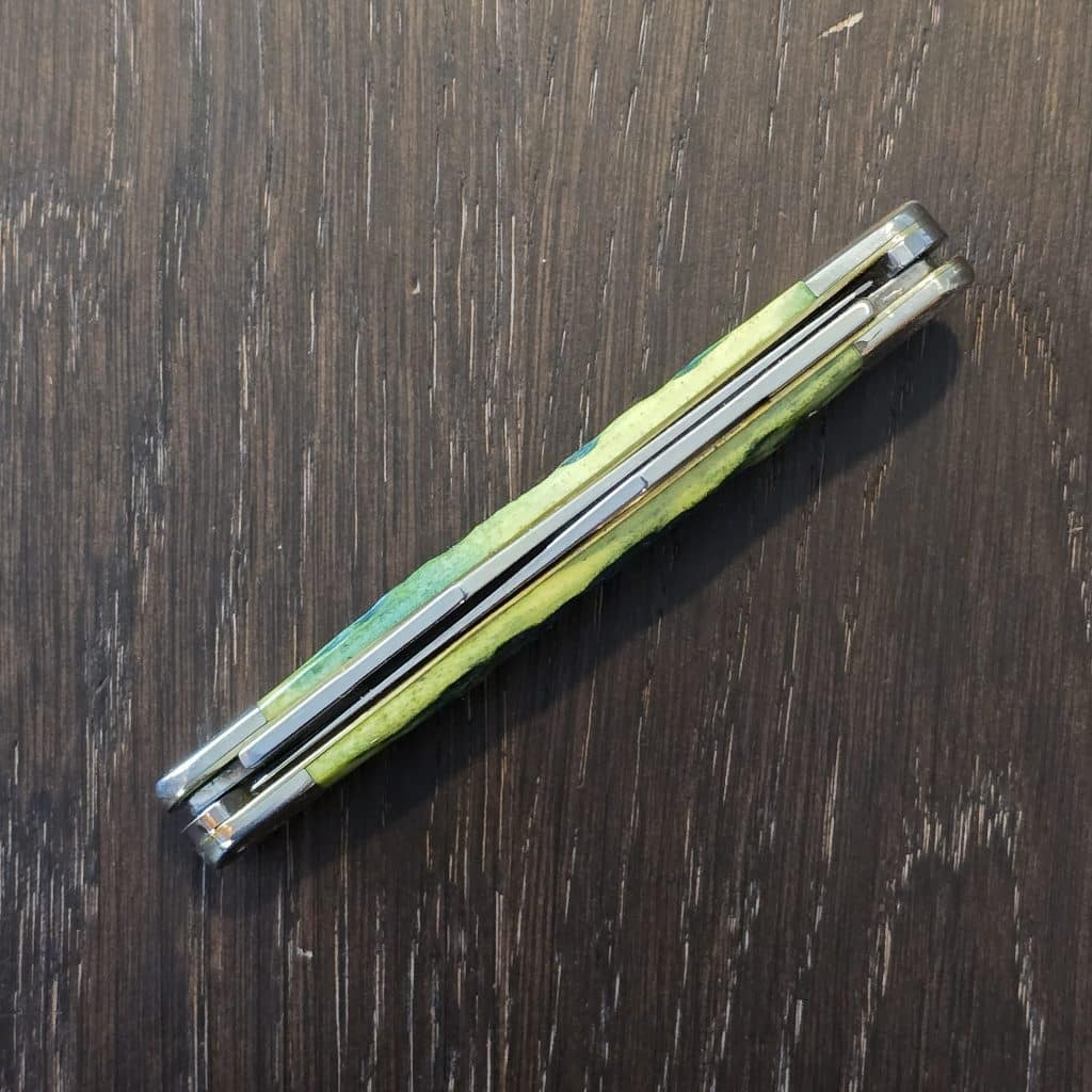 Case XX USA No 27866 Green Apple Bone Peach Seed Jig Muskrat 79445 SS knife for sale