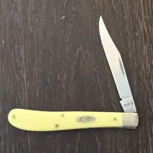 Case XX USA No 80031 Yellow Synthetic Smooth Slimline Trapper 31048 SS knife for sale