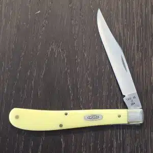Case XX USA No. 80031 Yellow Synthetic Smooth Slimline Trapper 31048 SS knife for sale