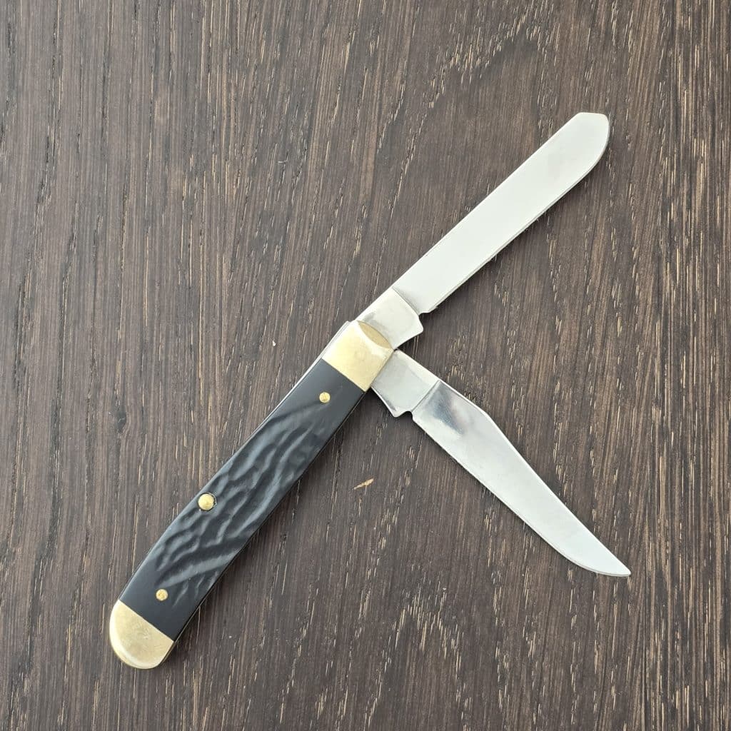 Case XX USA No. 18237 Black Synthetic Rough Jig Mini Trapper 6207 SS knife for sale
