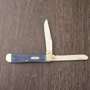 Case XX USA No. 08642 Blue Herring Bone Trapper 6254 SS knife for sale