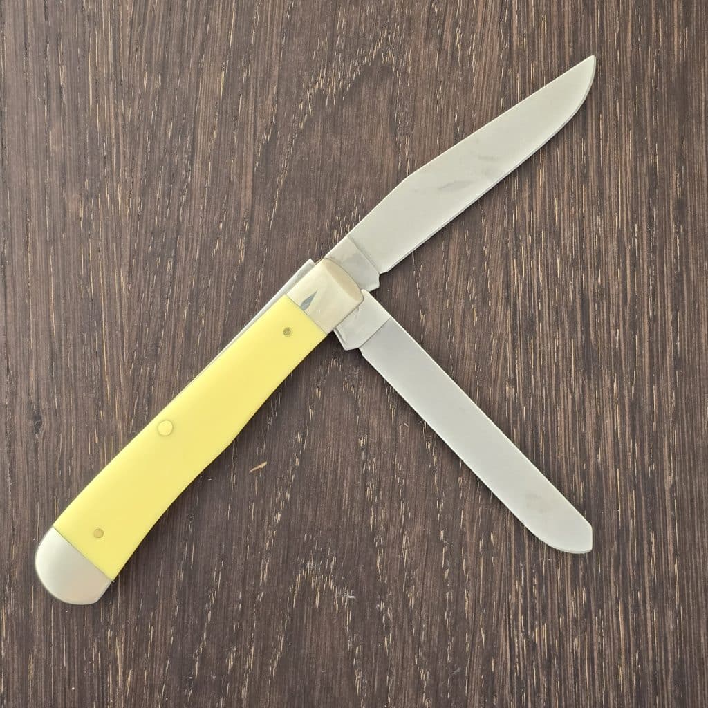 Case XX USA No. 80161 Yellow Smooth Synthetic Trapper 3254 SS knife for sale