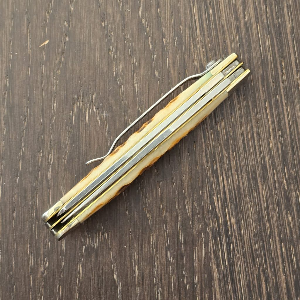 Case XX USA No. 06540 Amber Bone Peach Seed Jig Trapper w/ Clip 6254C SS knife for sale