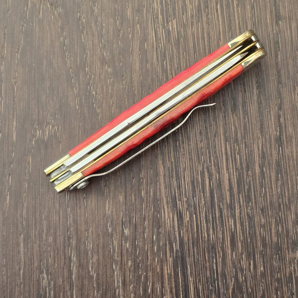 Case XX USA No. 31957Dark Red Bone Peach Seed Jig Trapper w/ Clip 6254C SS – gallery image 4