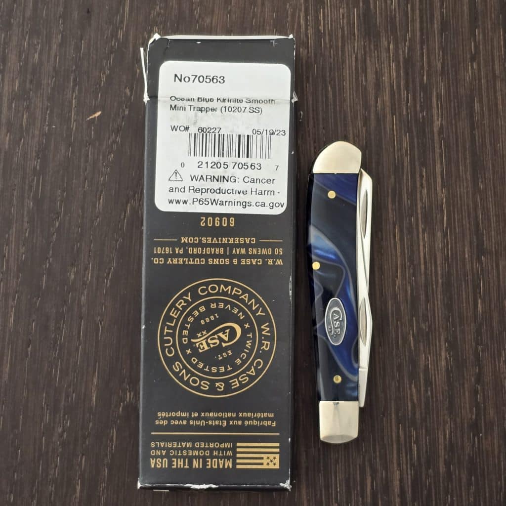 Case XX USA No. 70563 Ocean Blue Kirinite Smooth Mini Trapper 10207 SS – gallery image 2