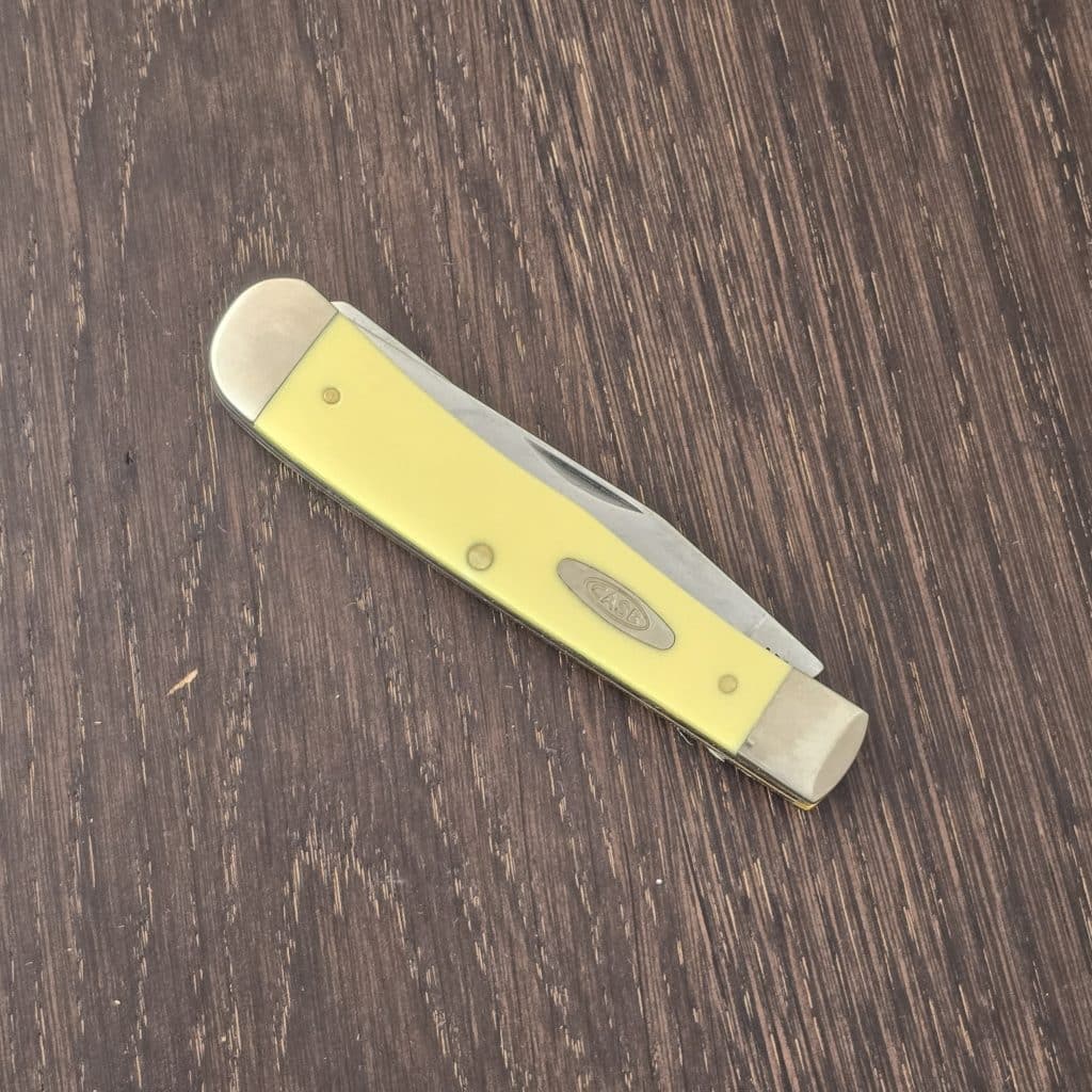 Case XX USA No. 80161 Yellow Smooth Synthetic Trapper 3254 SS (no box) knife for sale