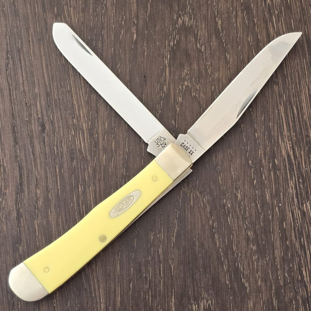 Case XX USA No. 80161 Yellow Smooth Synthetic Trapper 3254 SS (no box) knife for sale