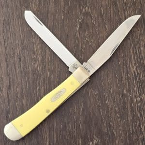 Case XX USA No. 80161 Yellow Smooth Synthetic Trapper 3254 SS (no box) knife for sale