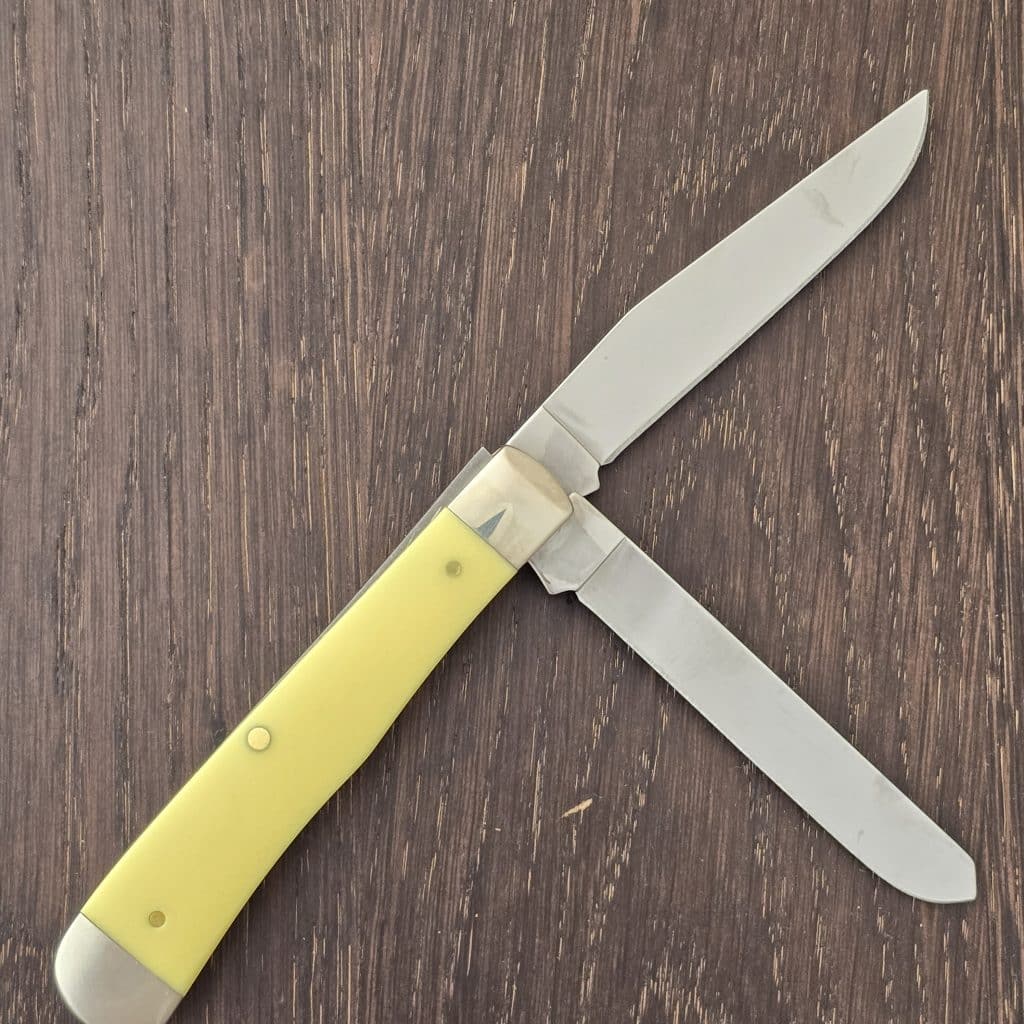 Case XX USA No. 80161 Yellow Smooth Synthetic Trapper 3254 SS (no box) knife for sale