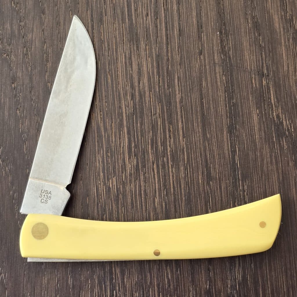 Case XX USA No. 00038 Yellow Synthetic Smooth Sod Buster 3138 SS knife for sale