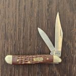 Case XX USA Brown Synthetic Jigged Peanut 6220 SS 10 dot , no box, used knife for sale