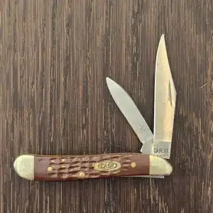 Case XX USA Brown Synthetic Jigged Peanut 6220 SS 10 dot , no box, used knife for sale